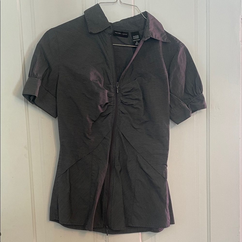 New York & Company Black Button Down Shirt